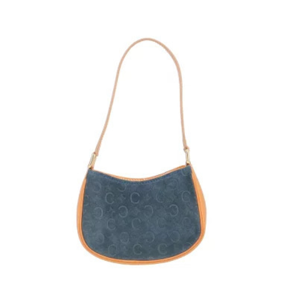 Celine Macadam handbag leather Navy Blue